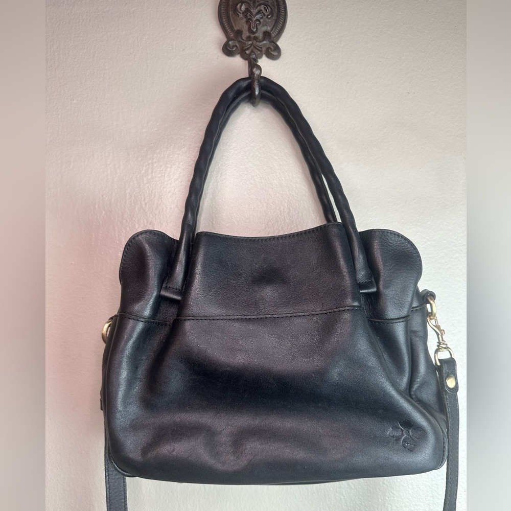 Patricia Nash Black Leather Heritage Collection Ashford Handbag/Crossbody